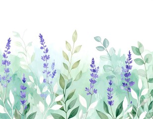 Delicate lavender and greenery border