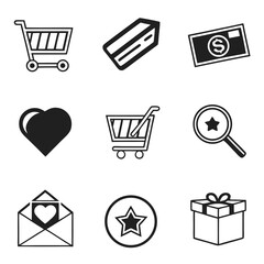 shopping cart icon set