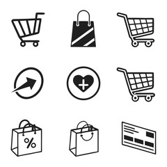 shopping icons set