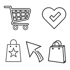 shopping icons set