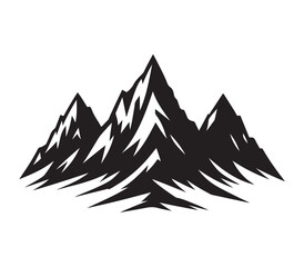 Vector Mountains silhouette on a white background