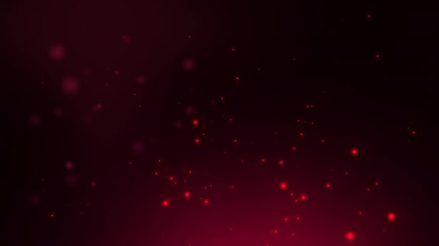 Loop particles flowting slowing in red background loop