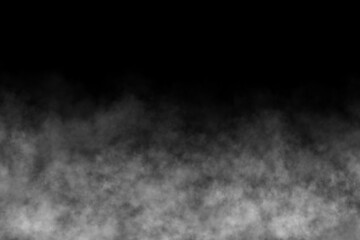 Smoke, fog, mist effect on black background. Smoke, fog texture. Steam, fog, smoke, cloud effects