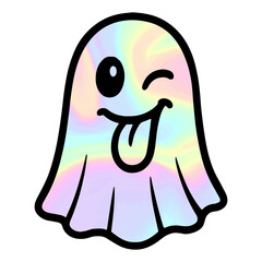 Cute boo Iridescent Halloween Fantasy PNG