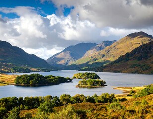 Fototapeta premium Scenic loch and mountains