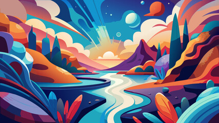 abstract background with a tree