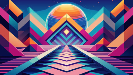 abstract background with stripes and stars