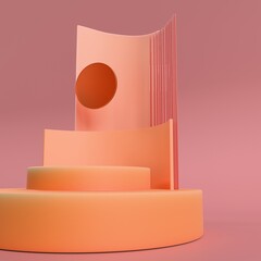 Abstract Geometric Peach Platform Display