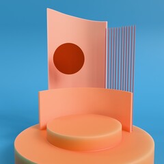 Modern Abstract Geometric Podium Display 3D Render