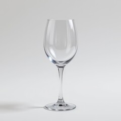 Lone crystal wine glass with a thin stem, curved bowl