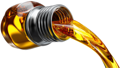 Pouring Lubricant: A close-up shot showcases golden lubricant elegantly flowing from its container, emphasizing its fluidity and reflective properties.