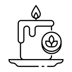 This Organic candle icon is suitable for Organic Product, etc.