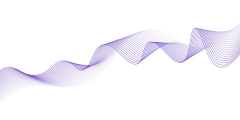 Purple abstract wavy blend line on white background. Modern stream background. Business curve lines. Twisted curve lines with blend effect.	