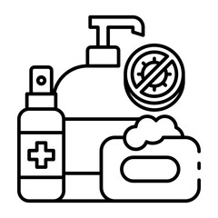 Obraz premium This Product sanitation icon is suitable for Organic Product, etc.