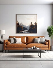 Modern living room with art