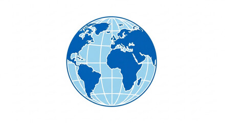 World globe map vector illustration in blue for geography education and global business presentation design