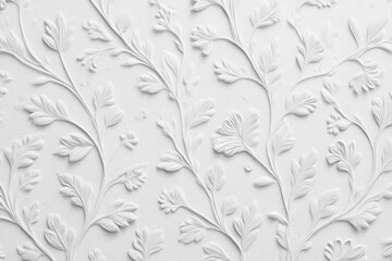 Elegant White Floral Texture Pattern for Interior Design Projects