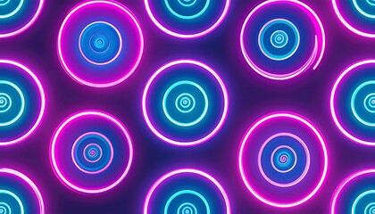 Abstract Neon Circle Pattern Background Design.