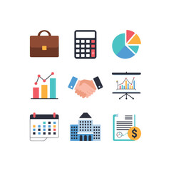 Business and finance icons for digital presentations and websites