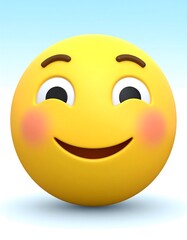 Fototapeta premium Smiling emoticon with blush cheeks