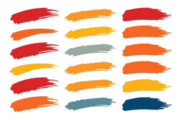 Obraz premium Set of Brush strokes hand drawn vector illustration on white background