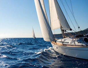 Fototapeta premium Sailing yachts on a sunny day