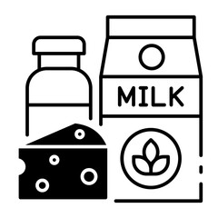 This Organic dairy icon is suitable for Organic Product, etc.