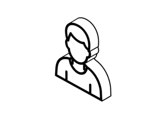 Modern isometric outline of a person, representing identity, profile, or user in clean design