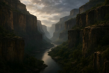 waterfall in the canyon