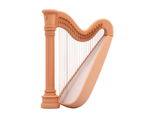 Peach Harp 3D Render