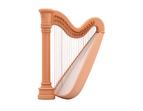 Peach Harp 3D Render