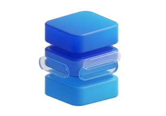 Sleek modern abstract 3D data stack represents technology innovation and digital transformation