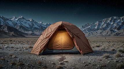 tent in the mountains