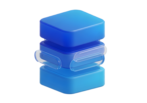 Sleek modern abstract 3D data stack represents technology innovation and digital transformation