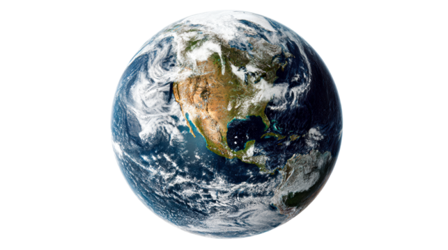 Detailed view of planet Earth from space