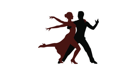 Couple dancing together in elegant poses and movements