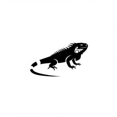 Fototapeta premium Iguana Silhouette Reptile Vector Illustration Wildlife Graphic Design