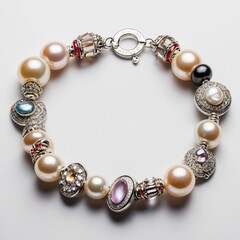 Obraz premium bracelet pearl on white background 