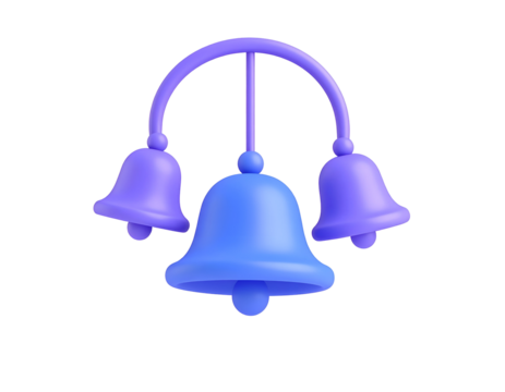 3D Render of Purple Bells