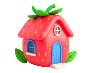 Strawberry House 3D Render
