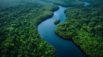 aerial view of river