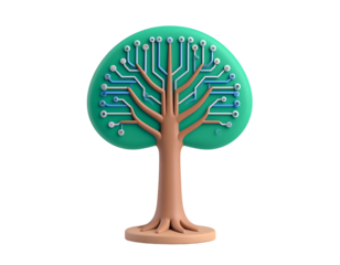 3D Circuit Tree Illustration