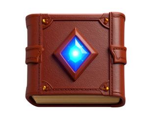 Glowing Gemstone Book 3D Illustration
