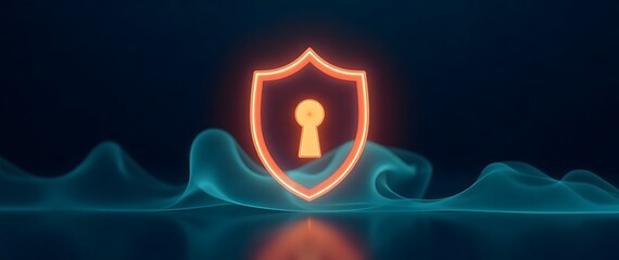 Neon shield with keyhole