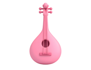 Pink 3D Lute Illustration