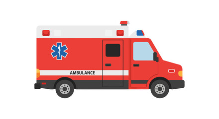 Red Emergency Ambulance Vehicle Illustration