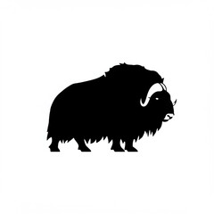 Majestic Musk Ox Silhouette Arctic Animal Vector Illustration