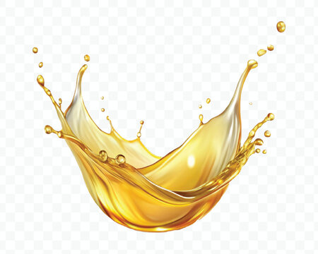 abstract 3d  fresh olive or engine oil splash in wavy style isolated on transparent background