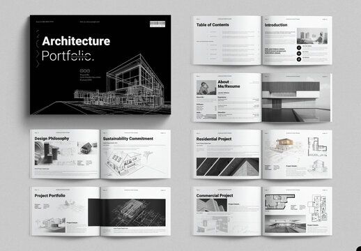 Architecture Portfolio Template Design Landscape