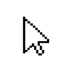 Fototapeta premium Vector illustration of pixelated computer mouse cursor isolated on white background